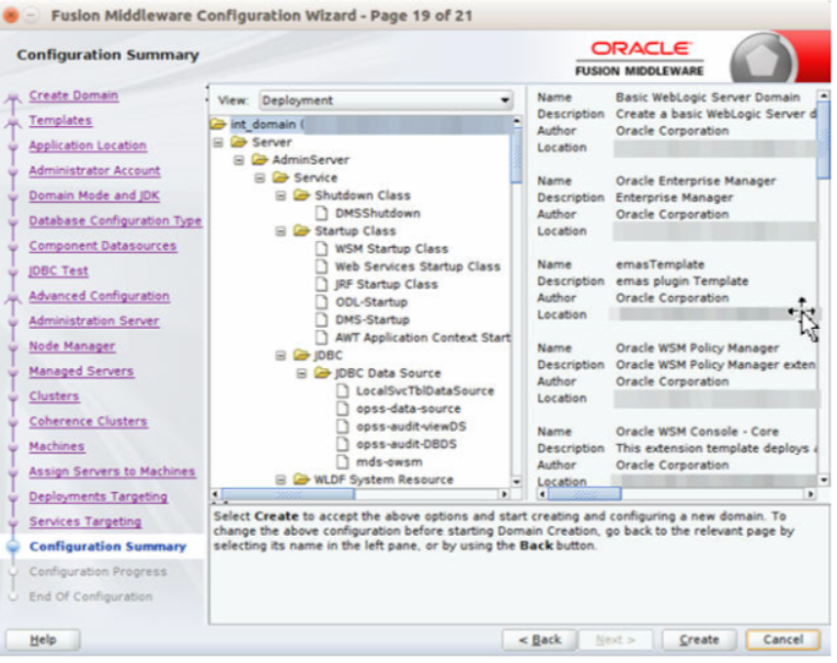 Configuration Summary window